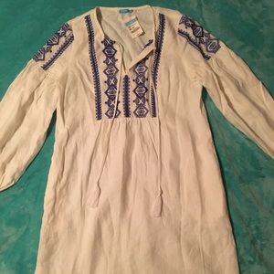 J McLaughlin embroidered linen dress